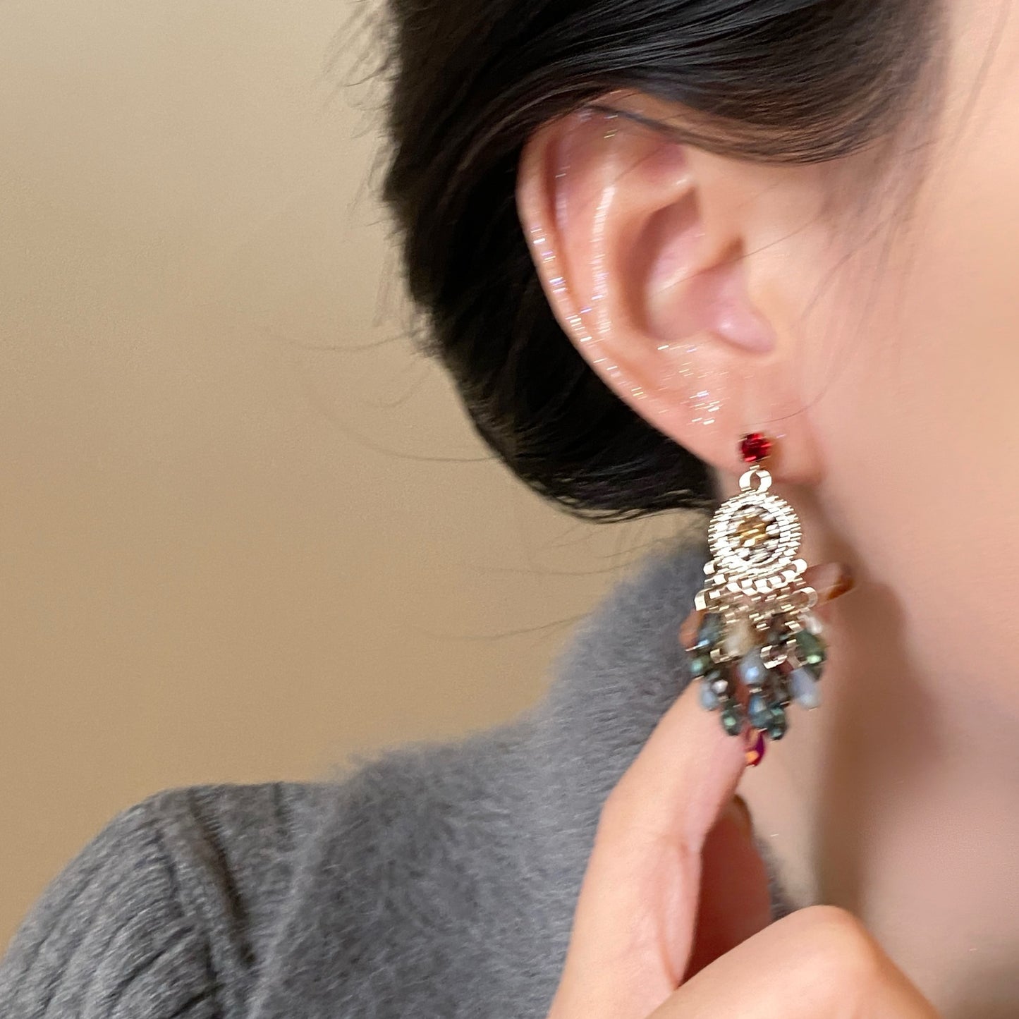 Bohemian Red for Women Zircon Earrings