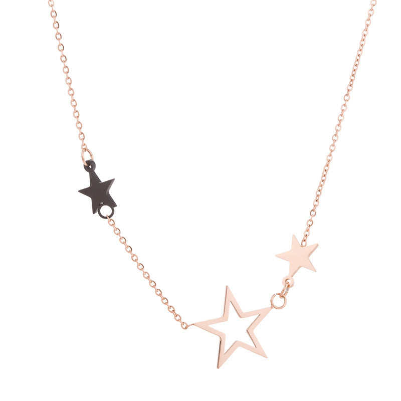 Rose gold five-pointed star necklace