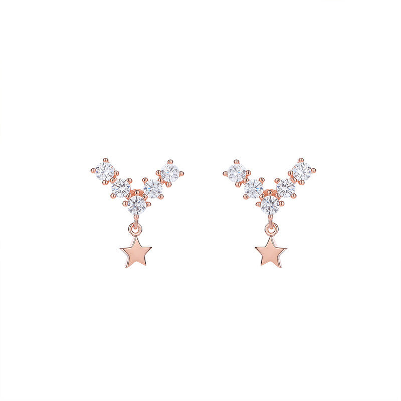 Rose Gold Star Stud Earrings