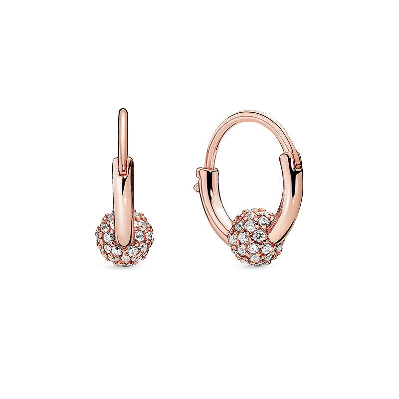 Panjia European And American Earrings Fashion Pave Stud Earrings Rose Gold Playful Love Heart Shaped Earrings Female 520 Gift