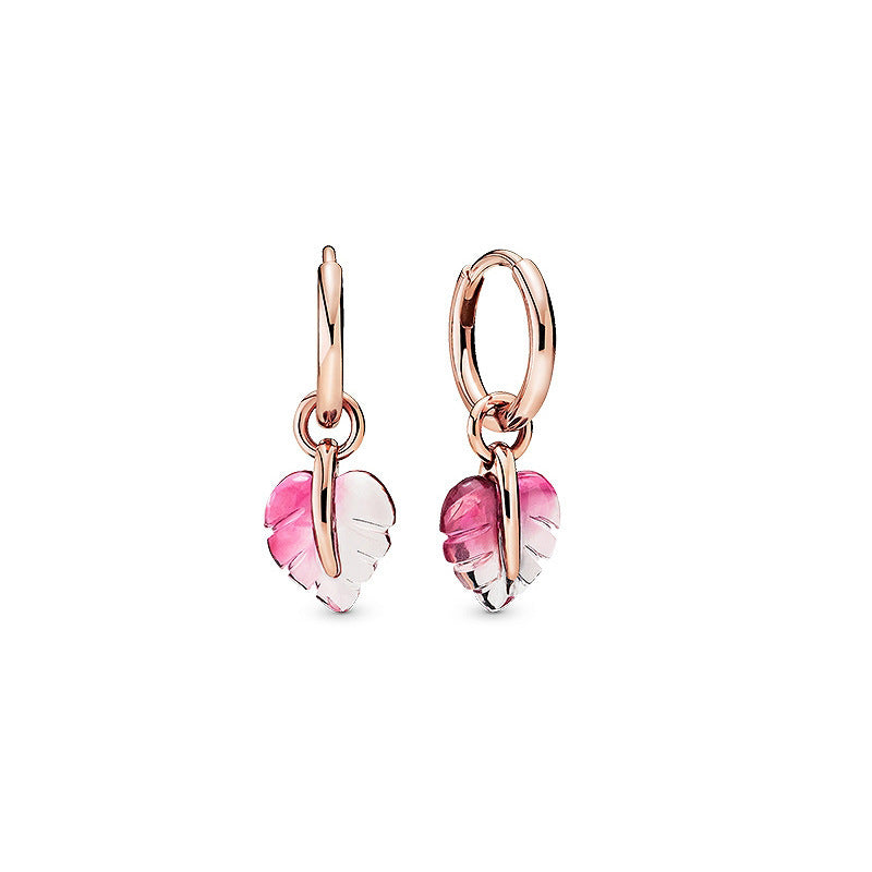 Panjia European And American Earrings Fashion Pave Stud Earrings Rose Gold Playful Love Heart Shaped Earrings Female 520 Gift