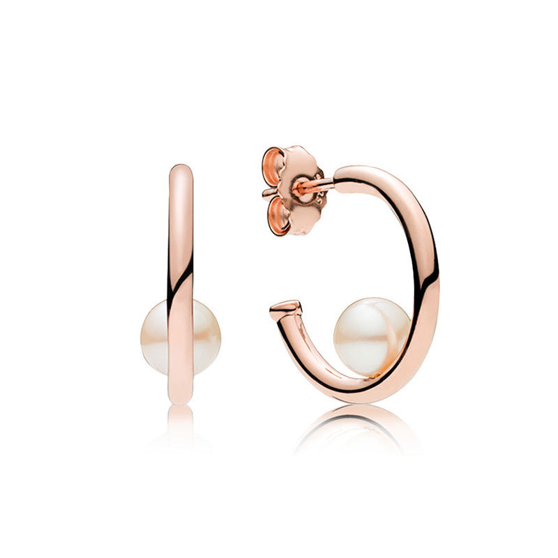 Panjia European And American Earrings Fashion Pave Stud Earrings Rose Gold Playful Love Heart Shaped Earrings Female 520 Gift
