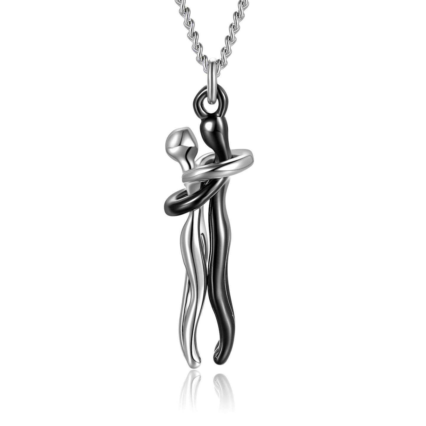 Love Hug Pendant Necklace – Unisex Clavicle Chain for Couples | Minimalist Jewelry Gift for Men & Women