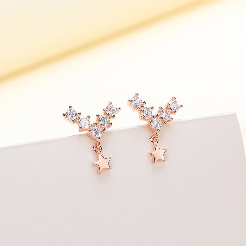 Rose Gold Star Stud Earrings