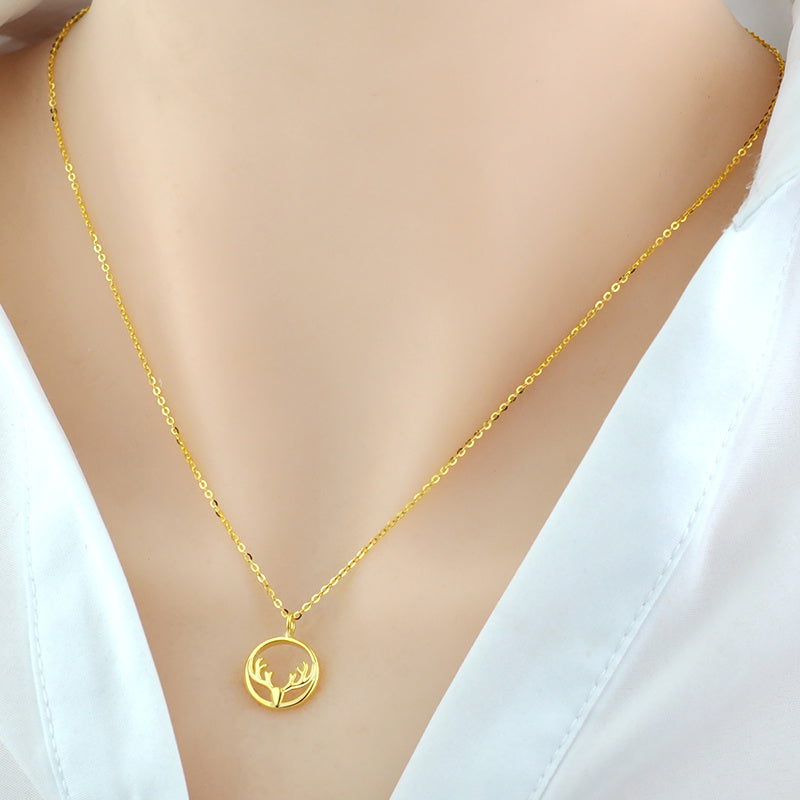 Necklace Female Sterling Silver Gold Plated Rose Gold Simple Silver Necklace