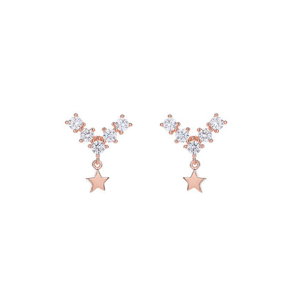 Rose Gold Star Stud Earrings
