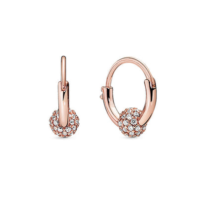 Panjia European And American Earrings Fashion Pave Stud Earrings Rose Gold Playful Love Heart Shaped Earrings Female 520 Gift