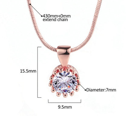 Rose Gold and White Gold Plating Zircon Pendant Necklace
