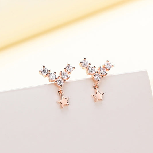 Rose Gold Star Stud Earrings