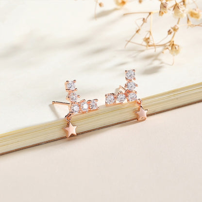 Rose Gold Star Stud Earrings
