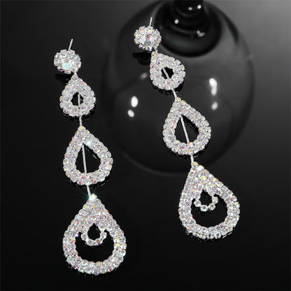 Fashion Rhinestone Long Earrings for Women