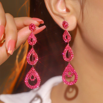 Fashion Rhinestone Long Earrings for Women