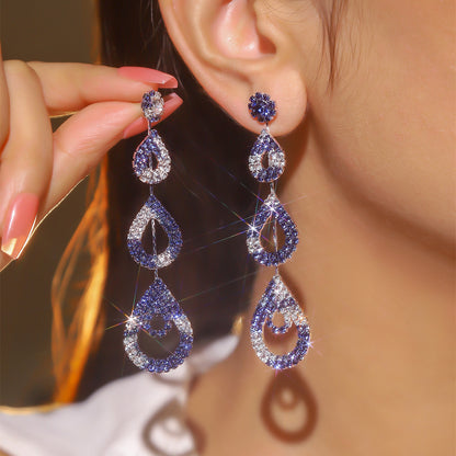 Fashion Rhinestone Long Earrings for Women