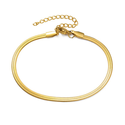 Snake Chain Anklet 3MM Stainless Steel Adjustable Chain Anklet Gifts for Women Girls Beach Jewelry Accessories Wholesale