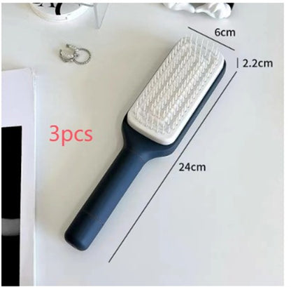 4 in 1 Self Cleaning Hair Brush New Self-Cleaning Anti-Static Massage Comb Scalable Rotate Lifting Self Cleaning Hairbrush